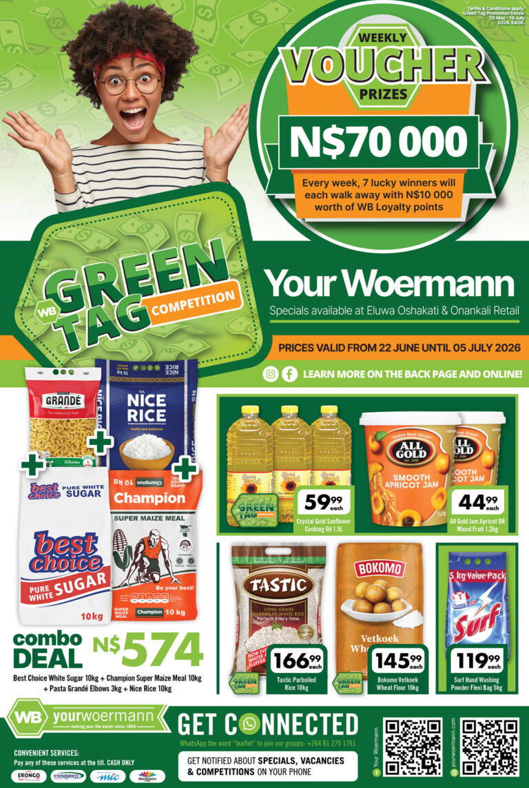 Your Woermann Green Tag Competition & Weekly Specials | Eluwa Oshakati & Onankali