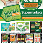 Your Woermann Green Tag competition flyer cover with N$70 000 weekly voucher prizes and supermarket specials